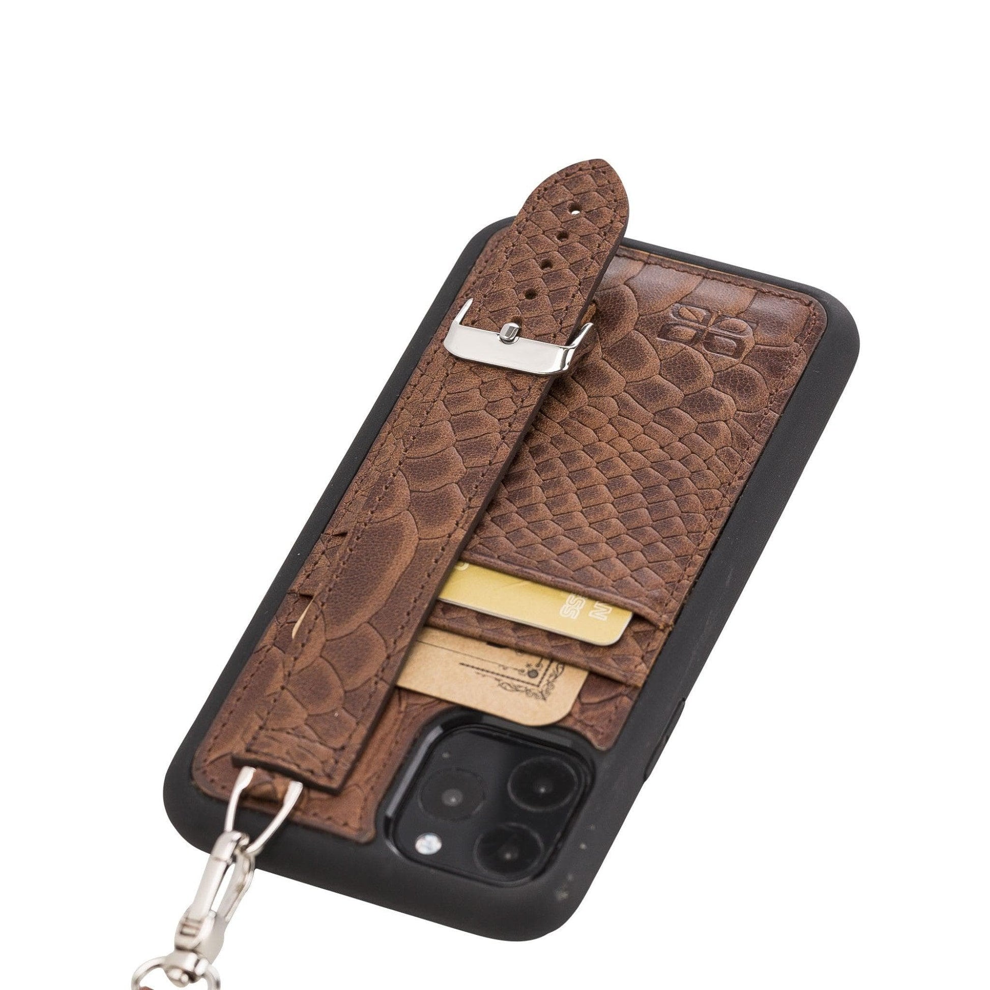 Bouletta Flexible Leather Back Cover with Hand Strap for iPhone 11 Series