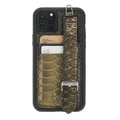 Bouletta Flexible Leather Back Cover with Hand Strap for iPhone 11 Series iPhone 11 Pro Max / Crocodile Green