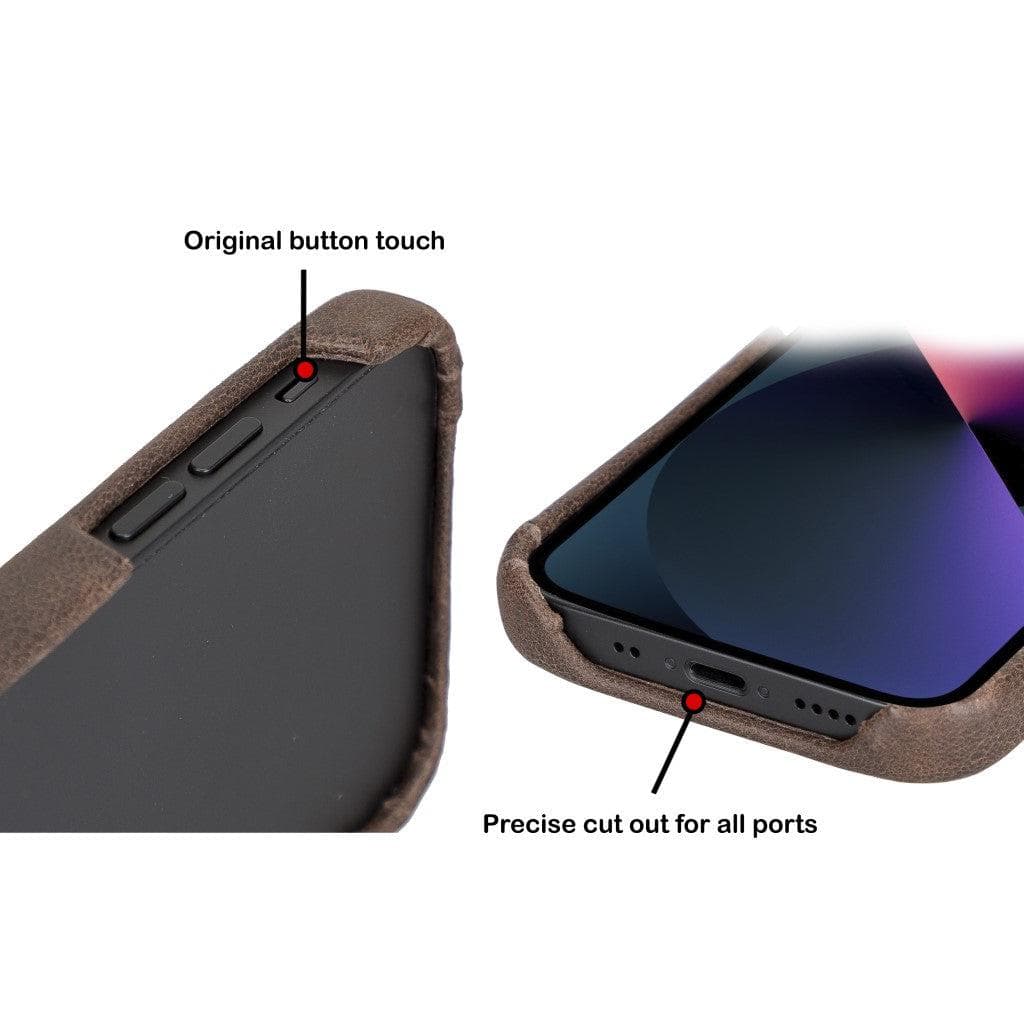 Bouletta Full Leather Coating Back Cover for Apple iPhone 13 Series iPhone 13 Pro Max / Black