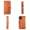 Bouletta Full Leather Coating Detachable Wallet Case for Apple iPhone 13 Series iPhone 13 Pro Max / Dark Brown