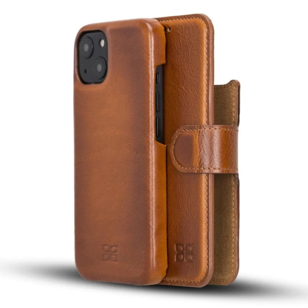 Bouletta Full Leather Coating Detachable Wallet Case for Apple iPhone 13 Series iPhone 13 Pro Max / Tan
