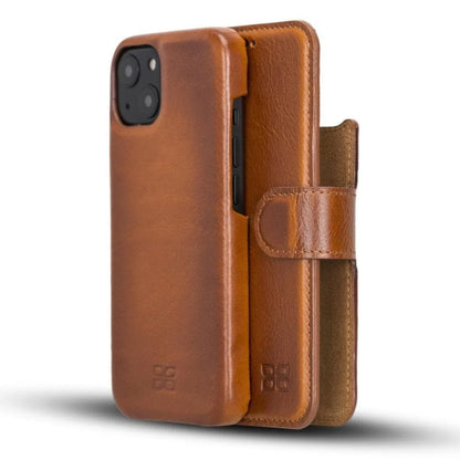 Bouletta Full Leather Coating Detachable Wallet Case for Apple iPhone 13 Series iPhone 13 Pro Max / Tan