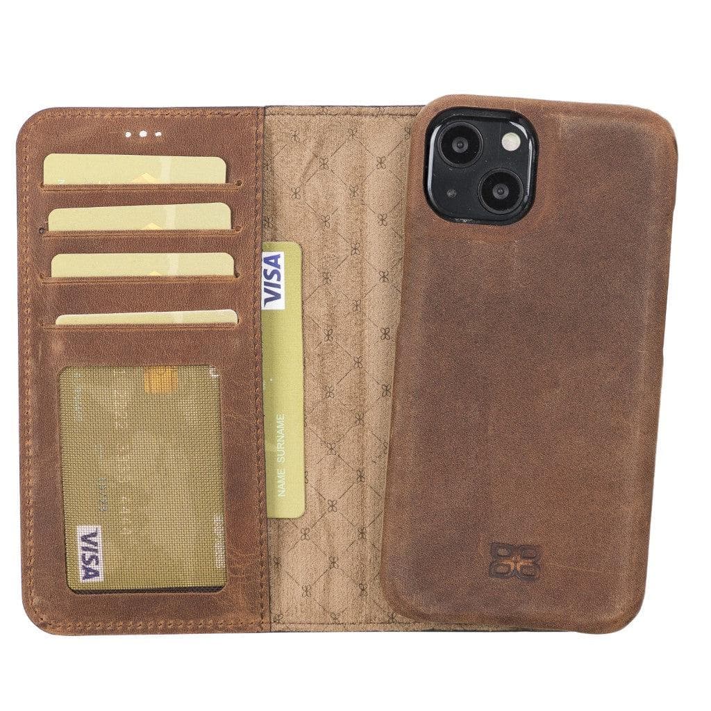 Bouletta Full Leather Coating Detachable Wallet Case for Apple iPhone 13 Series iPhone 13 Pro Max / Tan