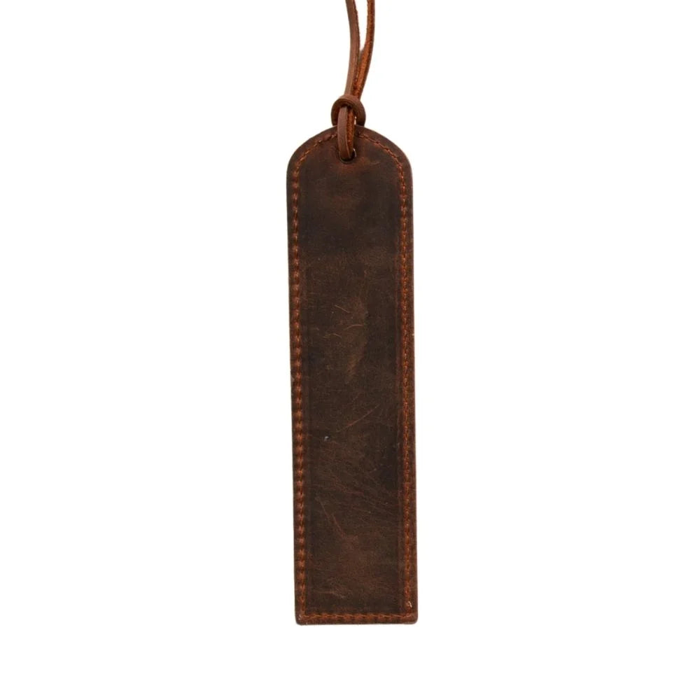 Markora Stitched Bookmark aus echtem Leder aus echtem Leder in Kaffeebraun