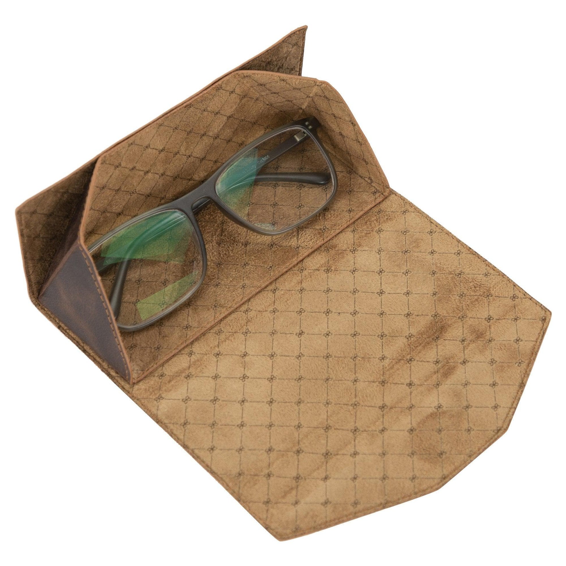 Bouletta Handmade Genuine Leather Eyewear Case - Magnetic Triangular Design