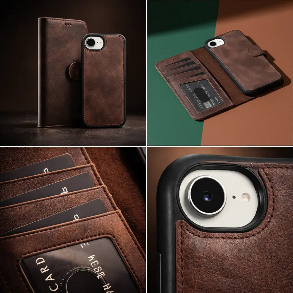 Magic iPhone 17E/16E Detachable Leather Wallet Case