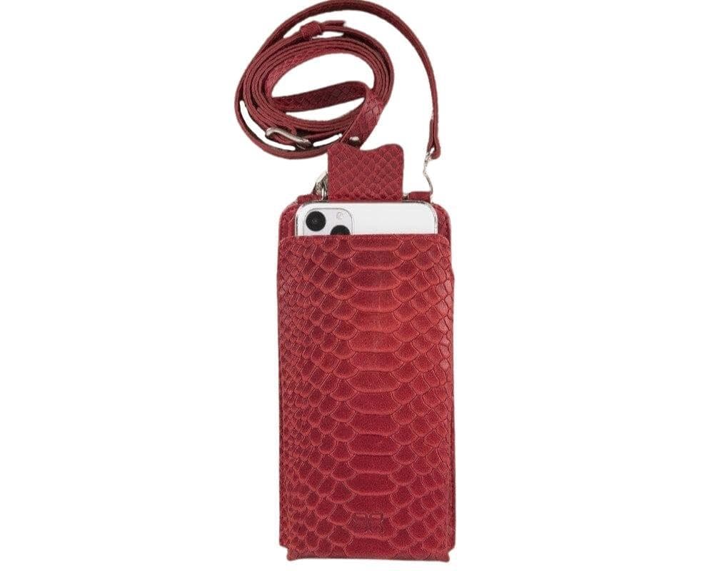 Bouletta Marlo Leather Universal Phone Case Snake Dark Red / Leather