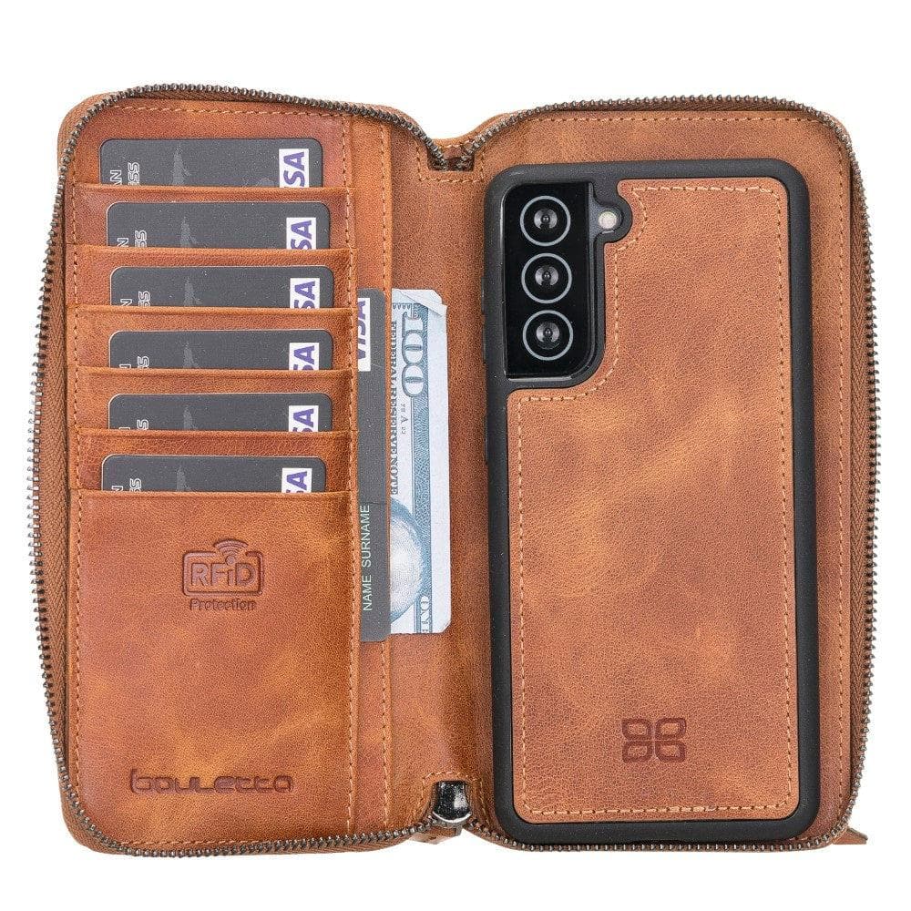 Bouletta Detachable Leather Zipper Wallet Cases for Samsung Galaxy S21 Series