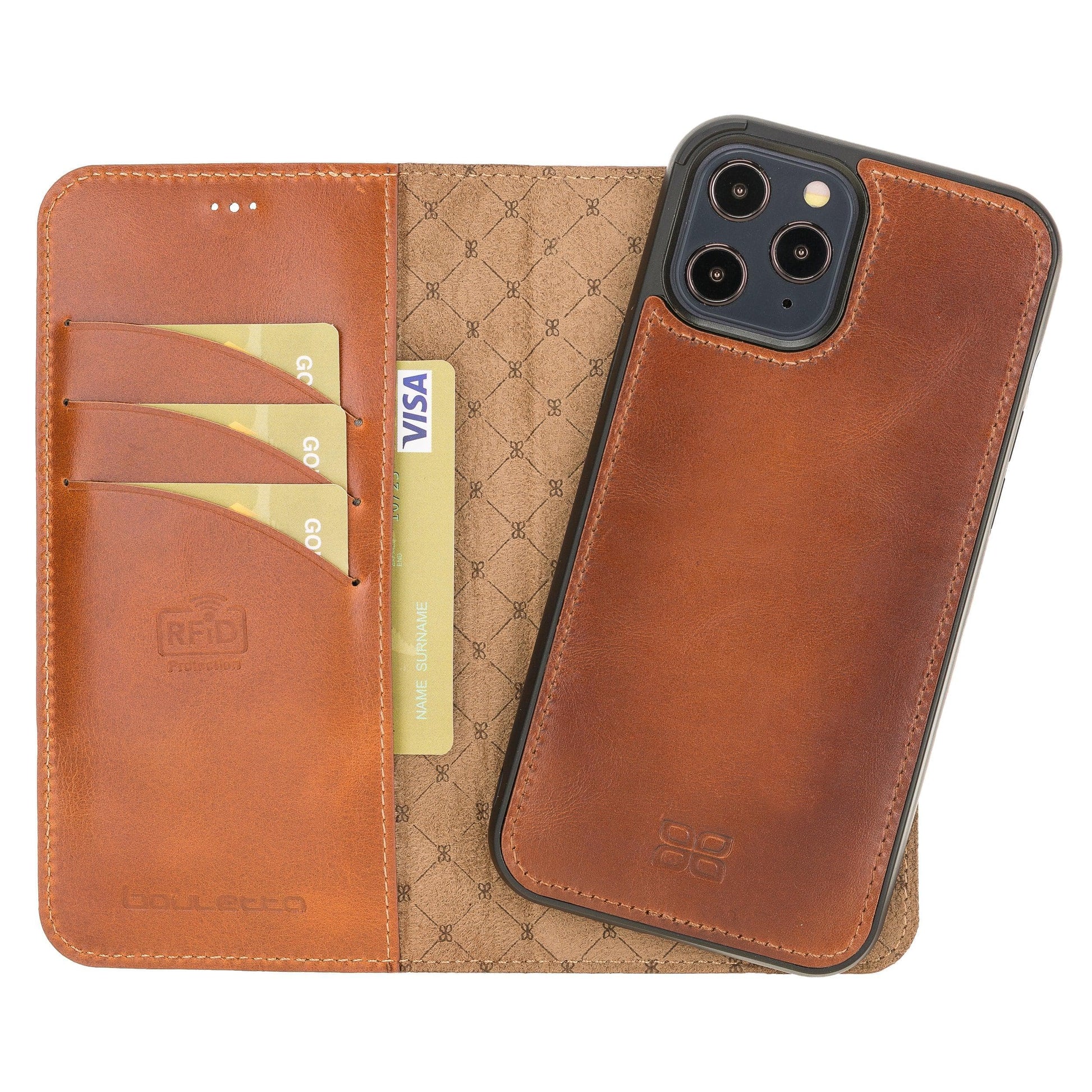 Bouletta Detachable Leather Wallet Cases for Apple iPhone 12 Series iPhone 12 Pro - iPhone 12 / Tan