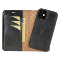 Bouletta Detachable Leather Wallet Cases for Apple iPhone 12 Series iPhone 12 Mini / Black