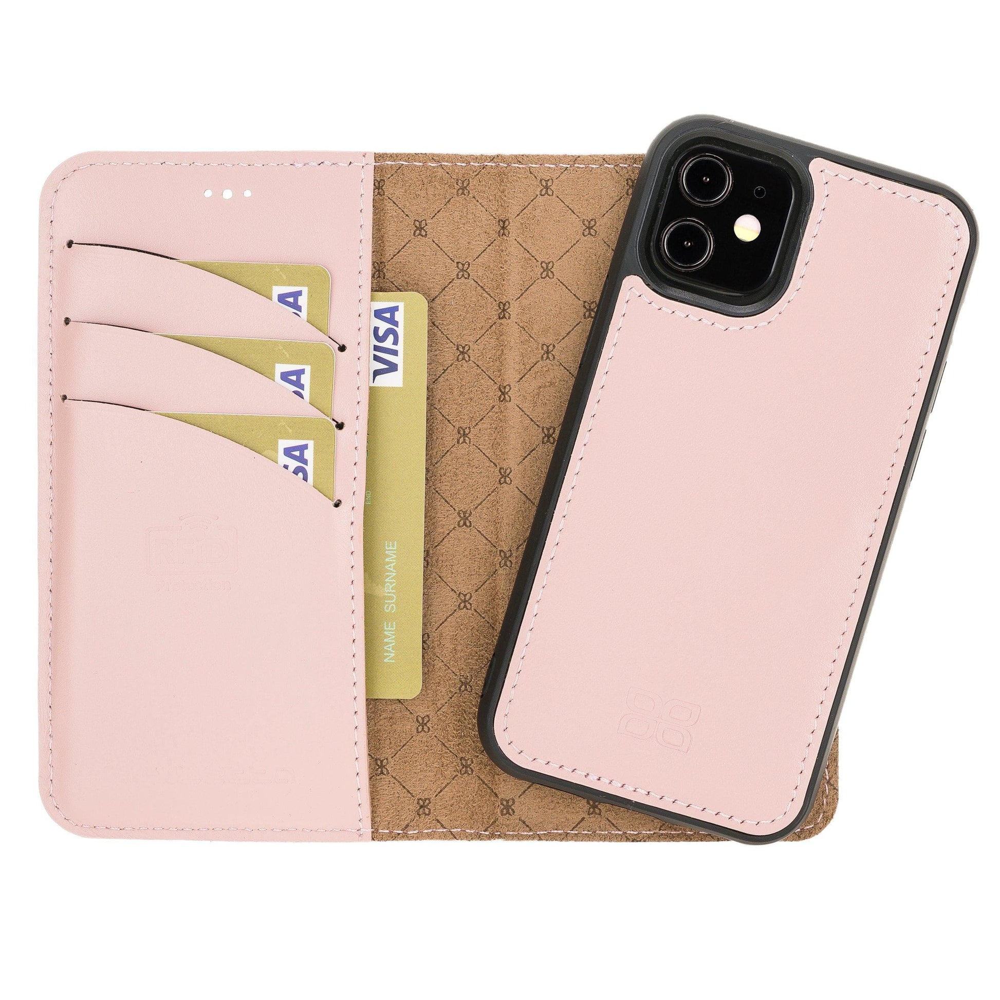 Bouletta Detachable Leather Wallet Cases for Apple iPhone 12 Series iPhone 12 Mini / Pink