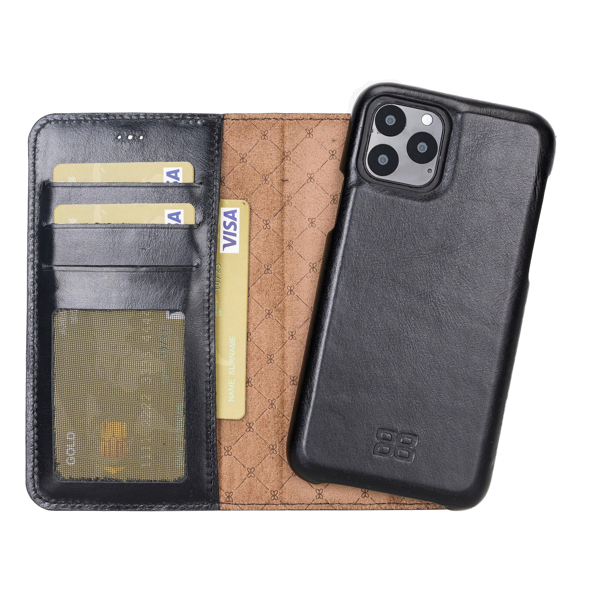 Bouletta Detachable Fully Covering Leather Wallet Case For Apple iPhone 11 Series iPhone 11 Pro / Black