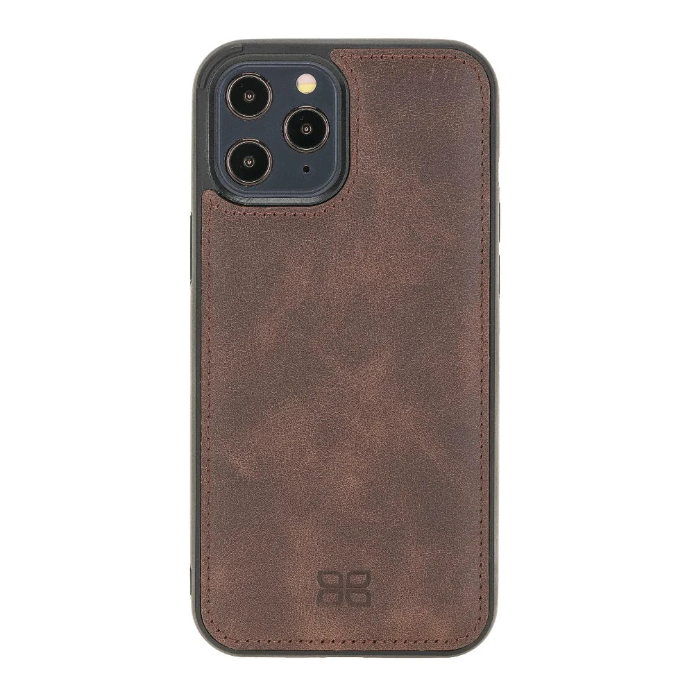 Bouletta Flexible Leather Back Cover for Apple iPhone 12 Series iPhone 12 Pro / Dark Brown