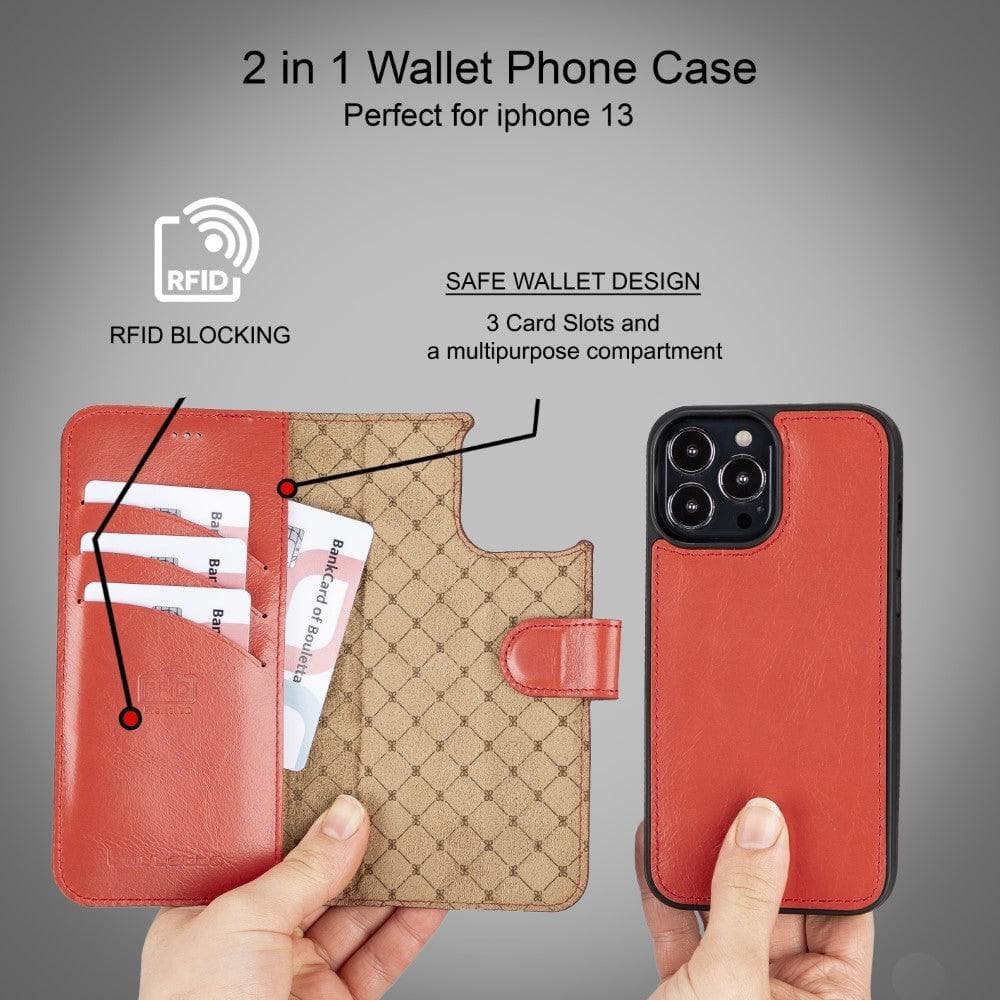 Bouletta Limited Edition Apple iPhone 13 Pro Max and iPhone 13 Pro Detachable Leather Wallet Case