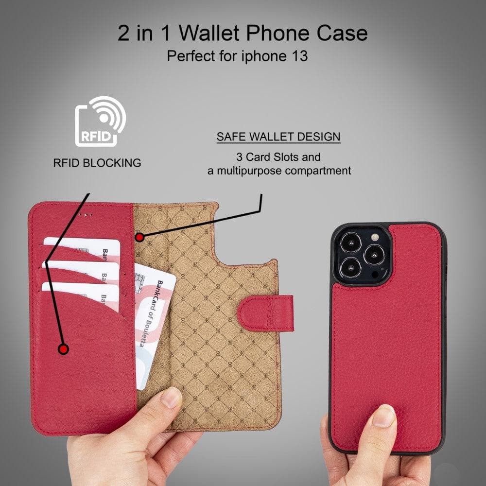 Bouletta Limited Edition Apple iPhone 13 Pro Max and iPhone 13 Pro Detachable Leather Wallet Case