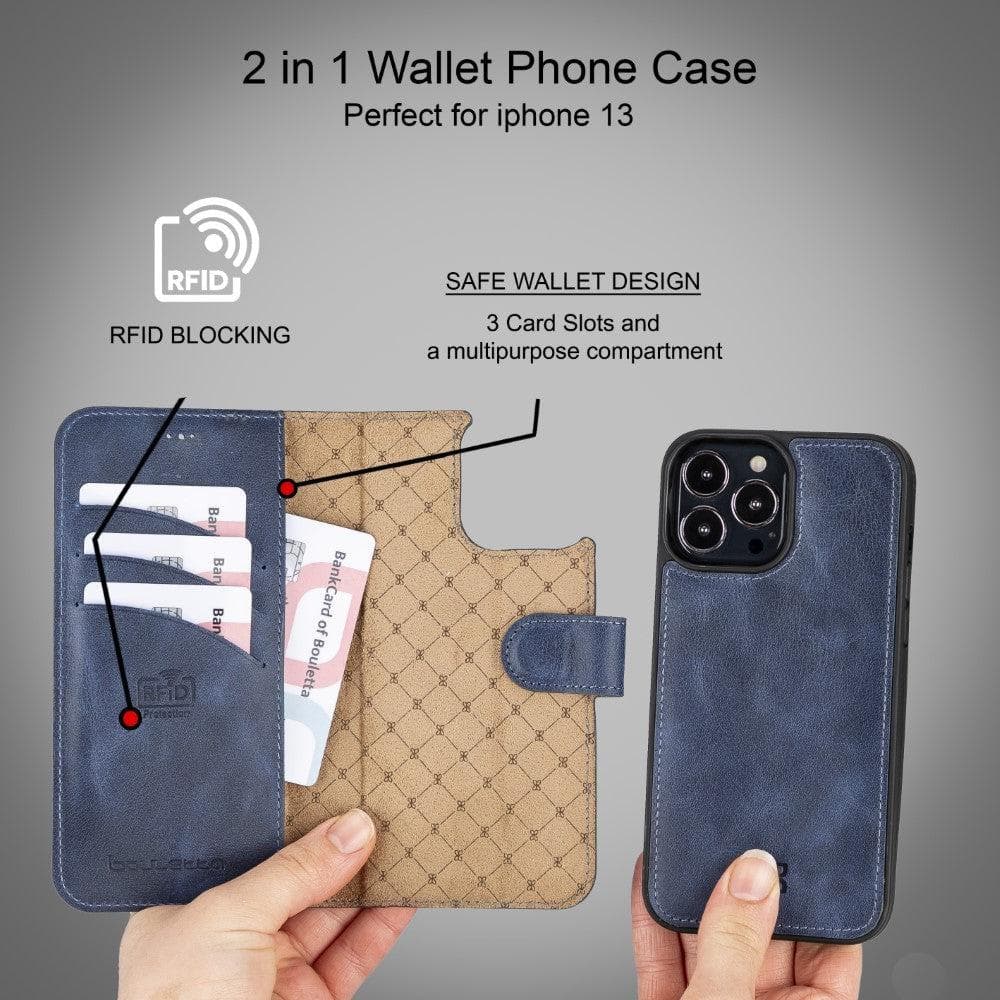 Bouletta Limited Edition Apple iPhone 13 Pro Max and iPhone 13 Pro Detachable Leather Wallet Case