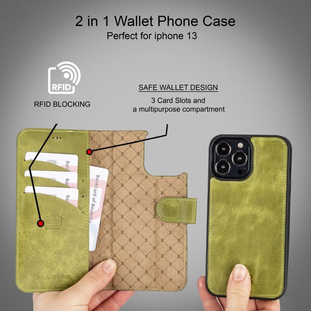 Bouletta Limited Edition Apple iPhone 13 Pro Max and iPhone 13 Pro Detachable Leather Wallet Case