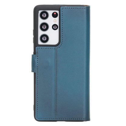 Magic Abnehmbar Leder Wallet Case für Samsung Galaxy S21 Ultra aus echtem Leder