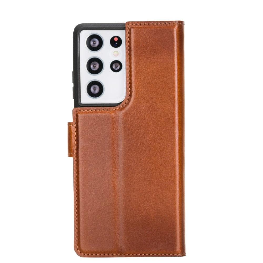 Magic Abnehmbar Leder Wallet Case für Samsung Galaxy S21 Ultra aus echtem Leder