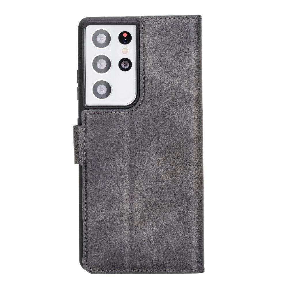 Magic Abnehmbar Leder Wallet Case für Samsung Galaxy S21 Ultra aus echtem Leder
