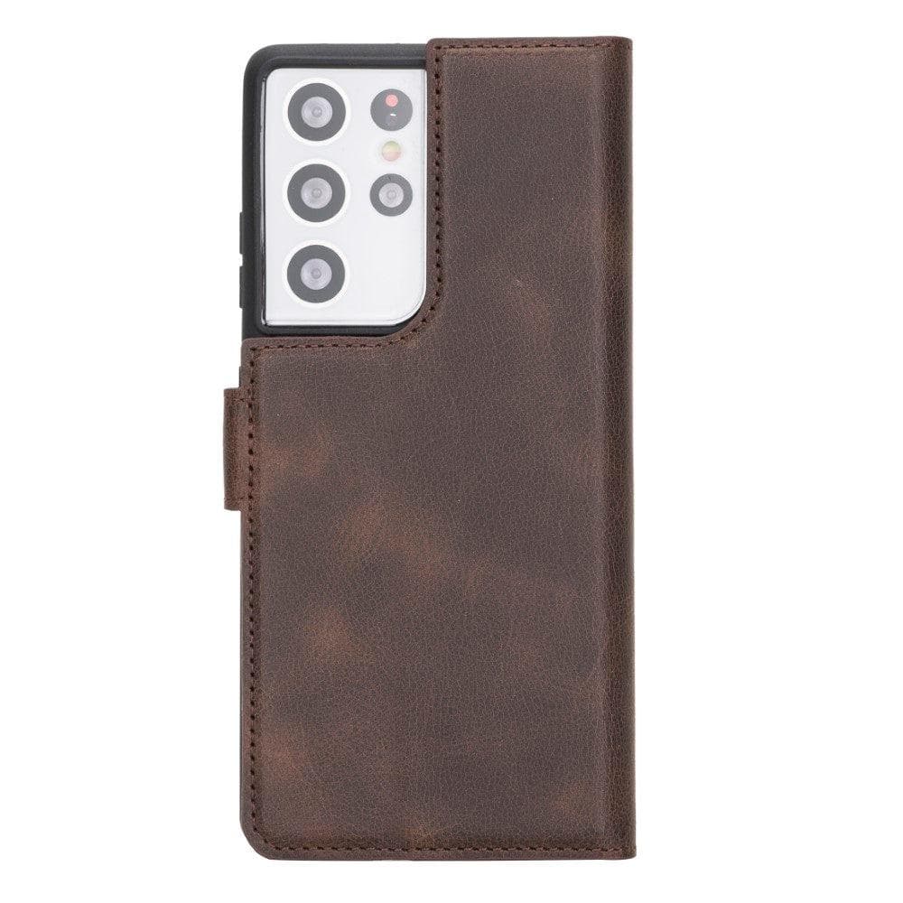Magic Abnehmbar Leder Wallet Case für Samsung Galaxy S21 Ultra aus echtem Leder