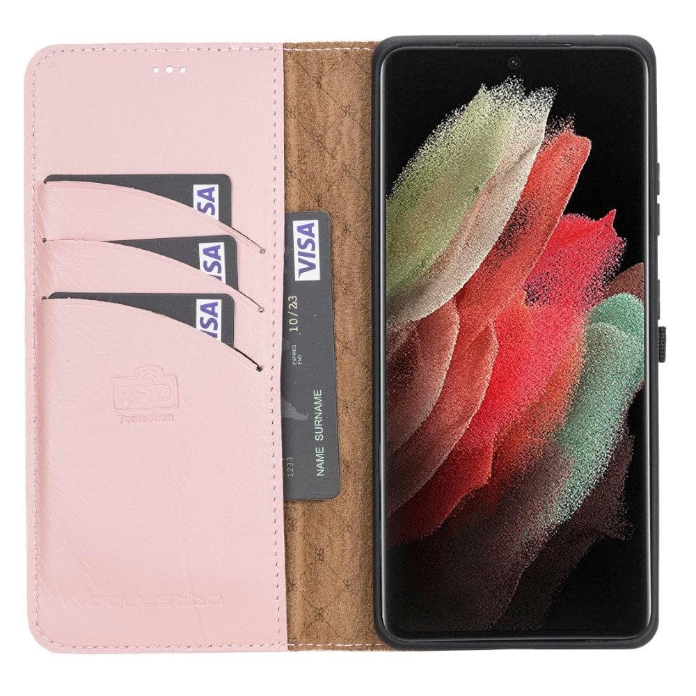 Magic Abnehmbar Leder Wallet Case für Samsung Galaxy S21 Ultra aus echtem Leder