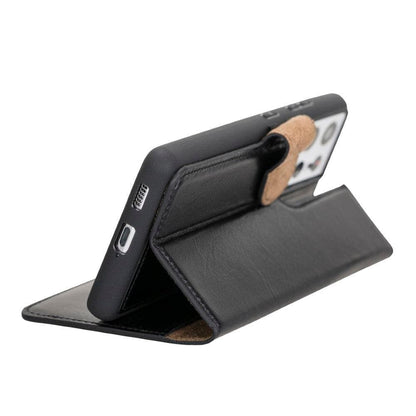 Magic Abnehmbar Leder Wallet Case für Samsung Galaxy S21 Ultra aus echtem Leder
