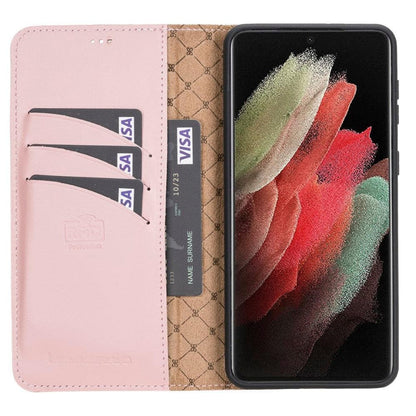 Magic Abnehmbar Leder Wallet Case für Samsung Galaxy S21 Plus aus echtem Leder