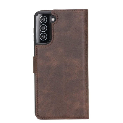 Magic Abnehmbar Leder Wallet Case für Samsung Galaxy S21 Ultra aus echtem Leder
