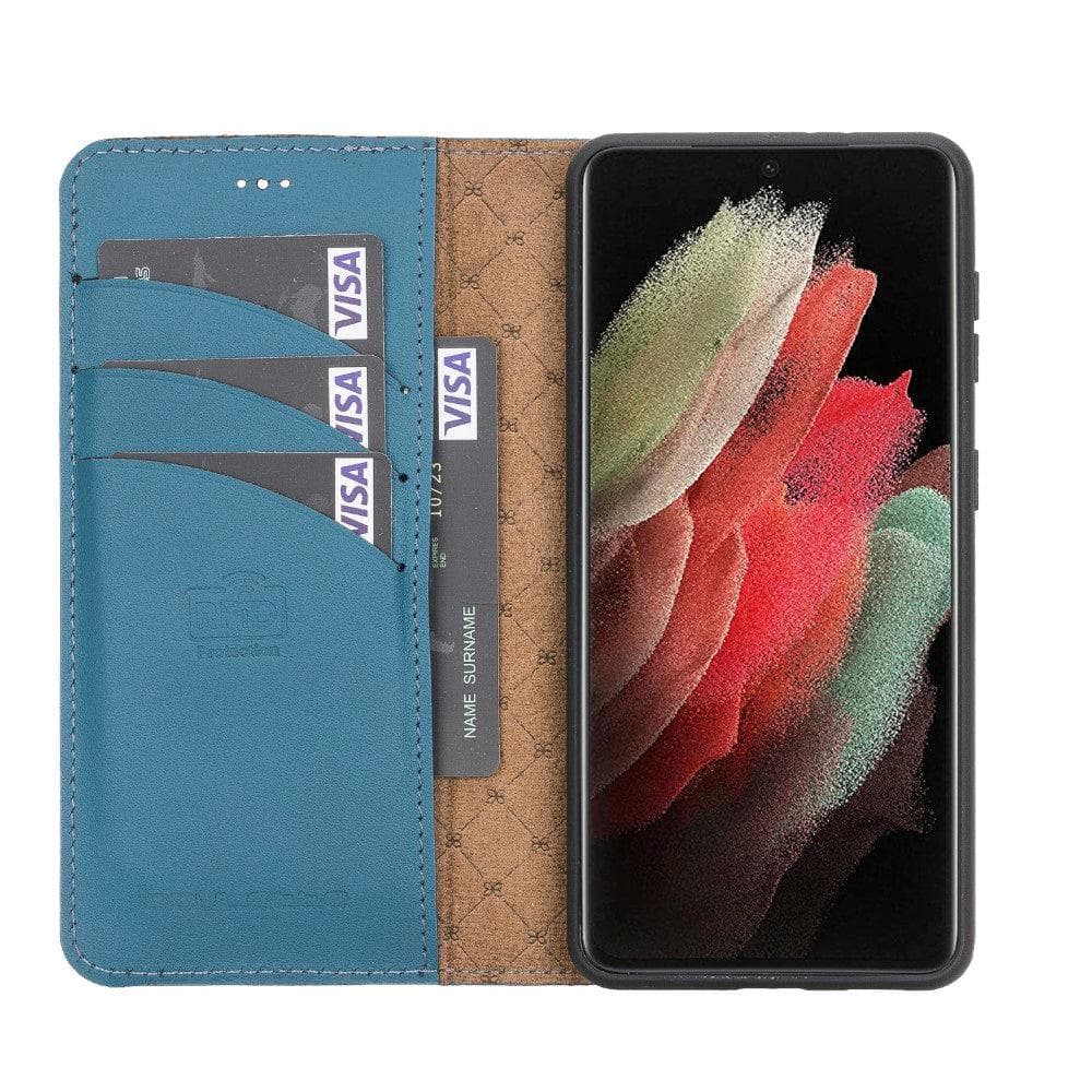 Magic Abnehmbar Leder Wallet Case für Samsung Galaxy S21 Ultra aus echtem Leder