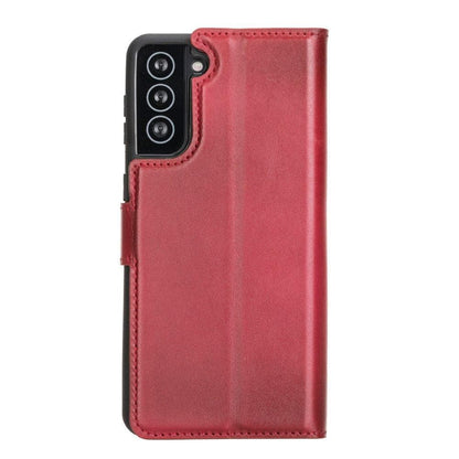 Magic Abnehmbar Leder Wallet Case für Samsung Galaxy S21 aus echtem Leder
