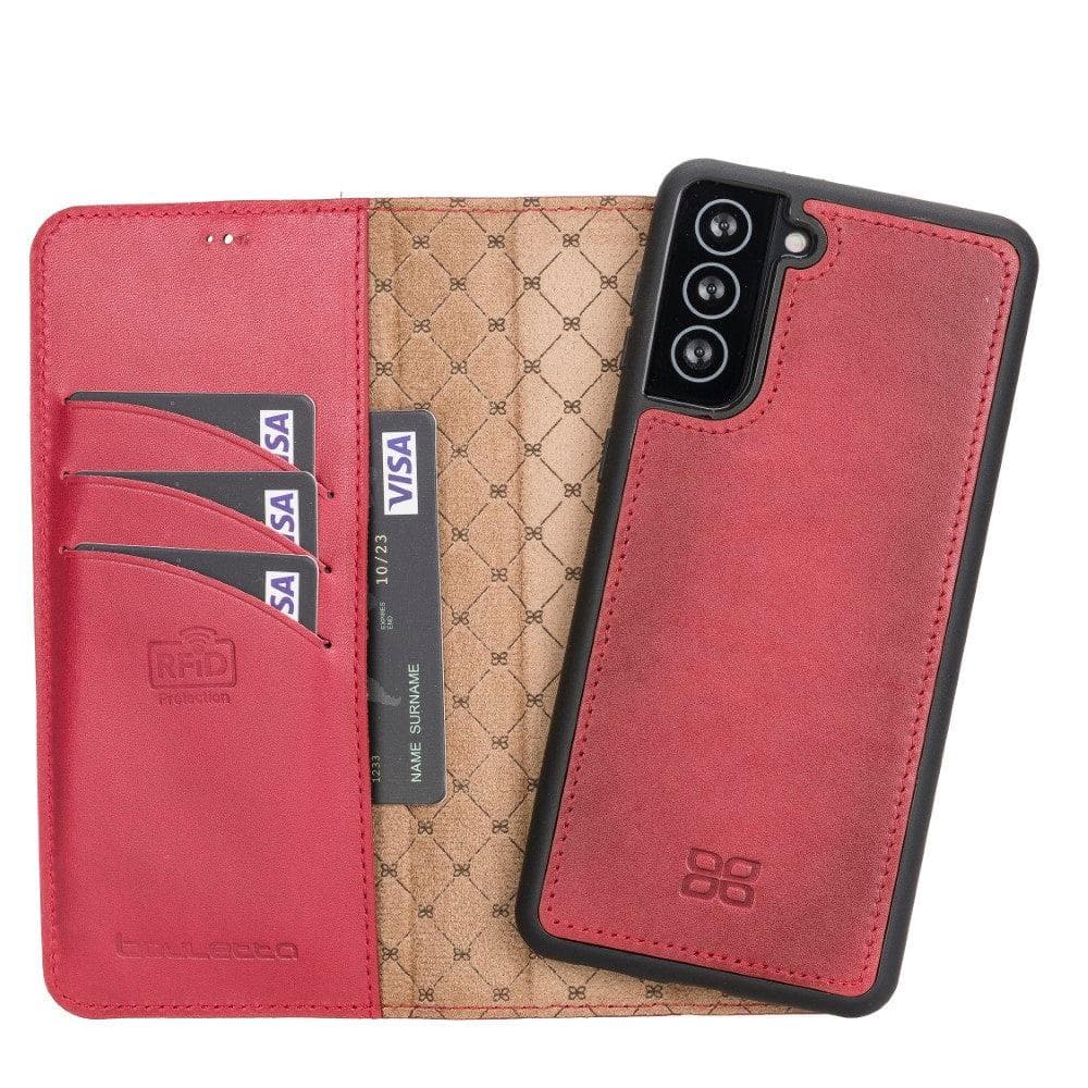 Magic Abnehmbar Leder Wallet Case für Samsung Galaxy S21 aus echtem Leder