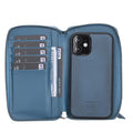 Bouletta Detachable Leather Zipper Wallet Cases for Apple iPhone 12 Series iPhone 12 Mini / Blue