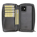 Bouletta Detachable Leather Zipper Wallet Cases for Apple iPhone 12 Series iPhone 12 Mini / Black