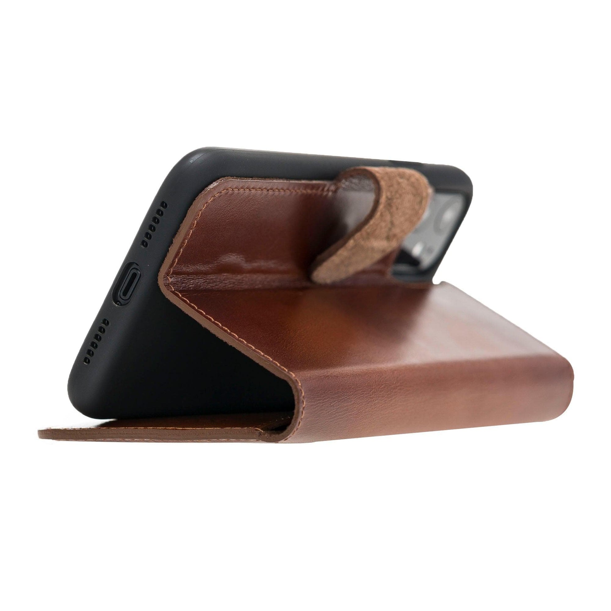 Bouletta Wallet Folio with ID Slot Leather Wallet Case For Apple iPhone 11 Series İPhone 11 / Black