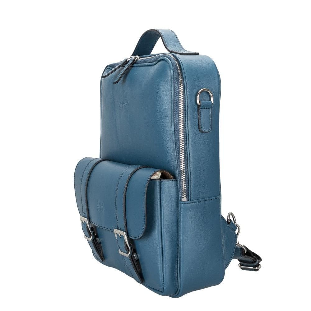 Bouletta Molde Unisex Genuine Leather Backpack for Daily Life or Laptop / MacBook Blue