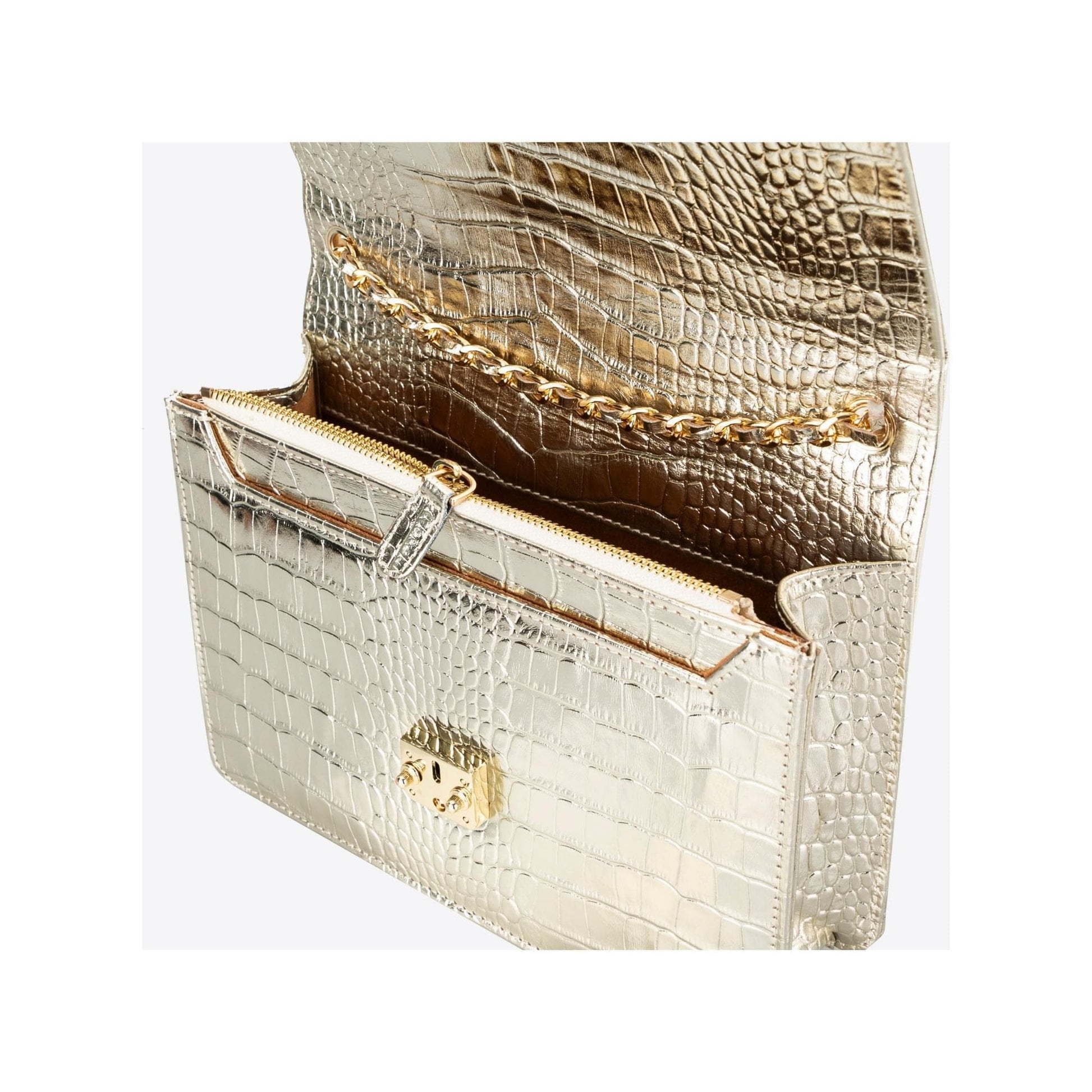 Bouletta Oxi Geniune Leather Women’s Bag Gold Croc