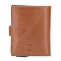 Bouletta Palermo Zip Mechanical Leather Card Holder Rustic Tan