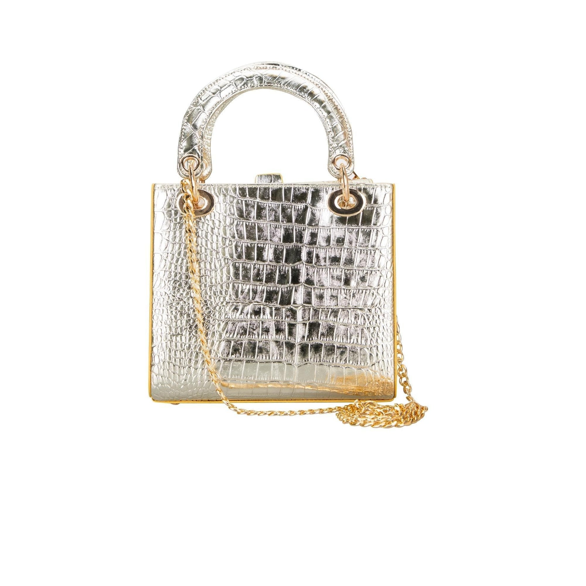 Bouletta Pinny Geniune Leather Women’s Bag Gold Croc