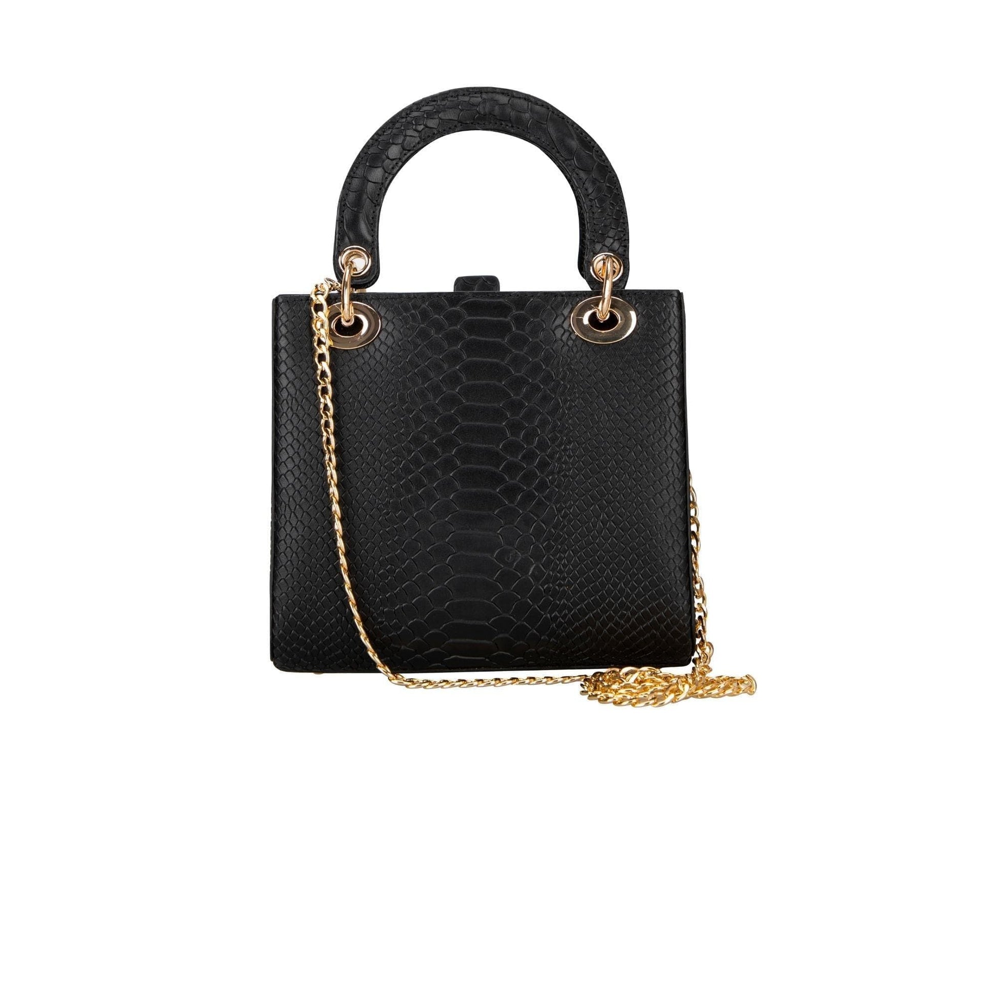 Bouletta Pinny Geniune Leather Women’s Bag Black Snake Pattern