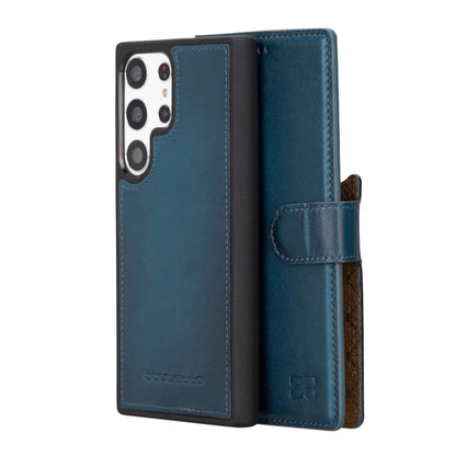 Magic Abnehmbar Leder Wallet Case für Samsung Galaxy S23 Ultra aus echtem Leder