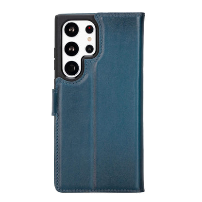 Magic Abnehmbar Leder Wallet Case für Samsung Galaxy S23 Ultra aus echtem Leder