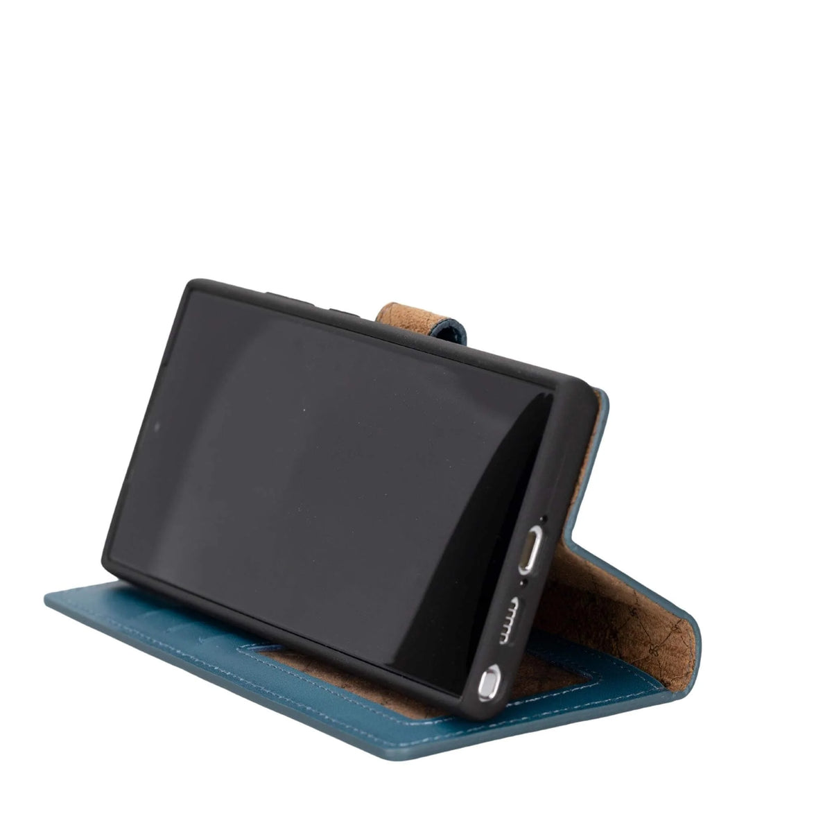 Magic Abnehmbar Leder Wallet Case für Samsung Galaxy S23 Ultra aus echtem Leder