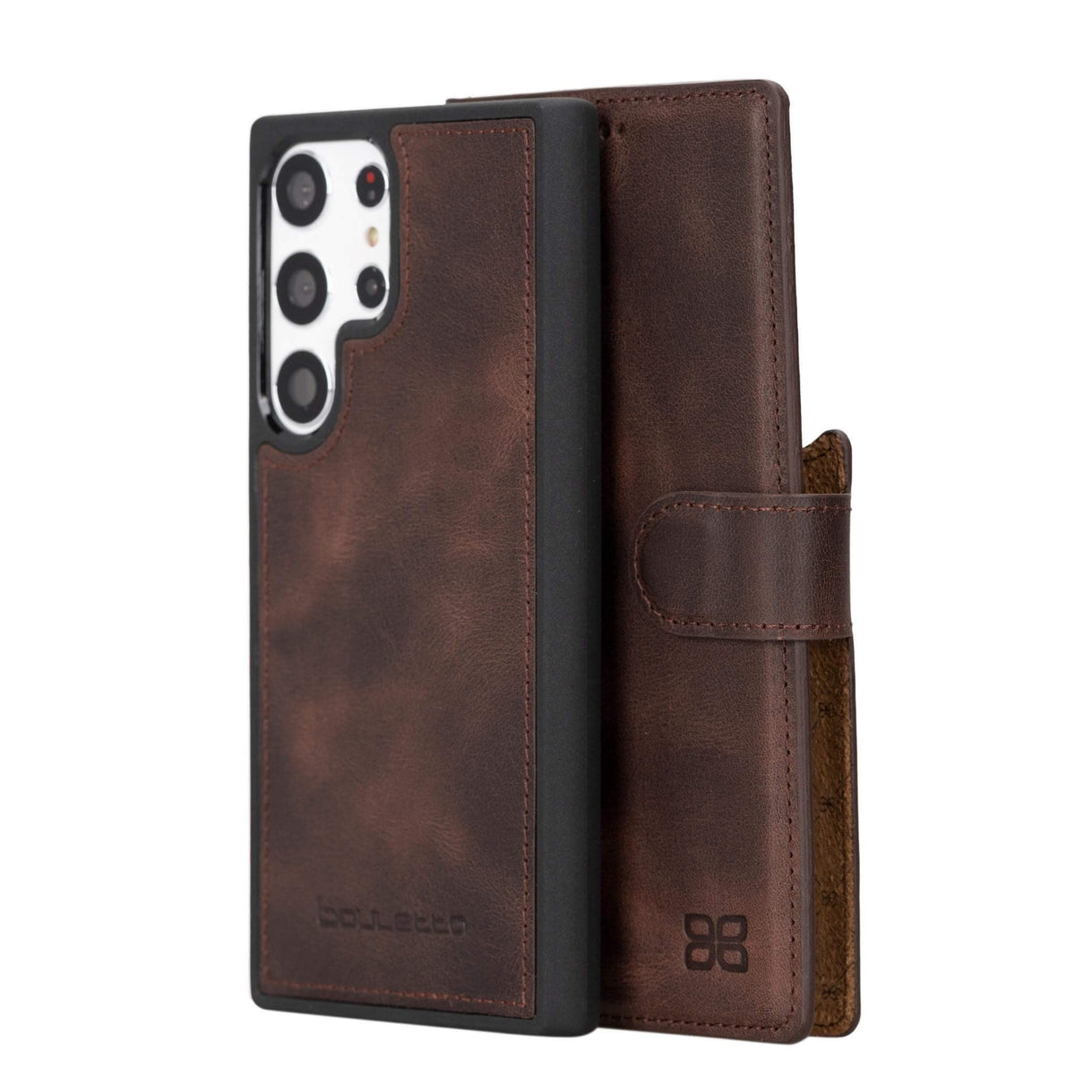 Magic Abnehmbar Leder Wallet Case für Samsung Galaxy S23 Ultra aus echtem Leder