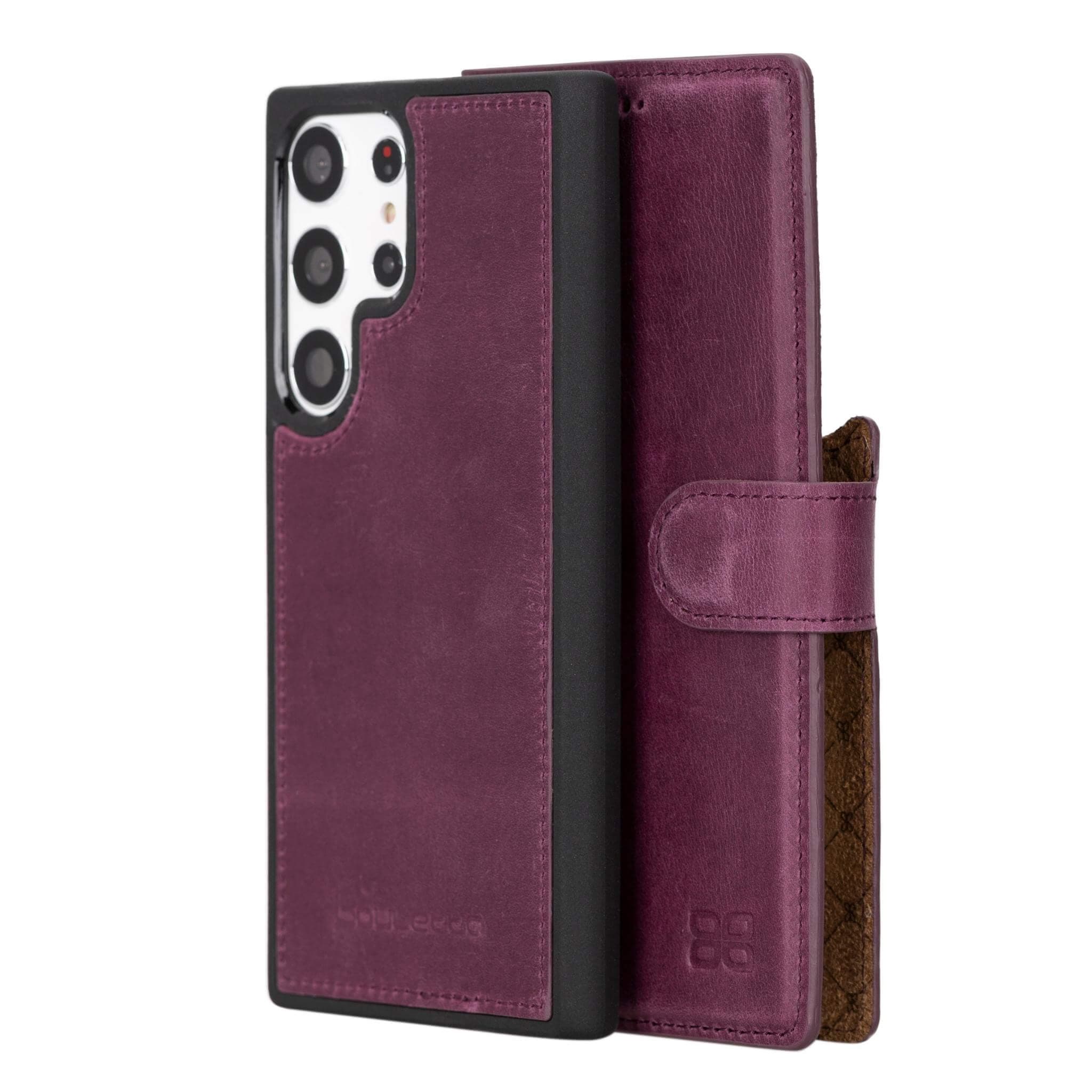 Magic Abnehmbar Leder Wallet Case für Samsung Galaxy S23 Ultra aus echtem Leder