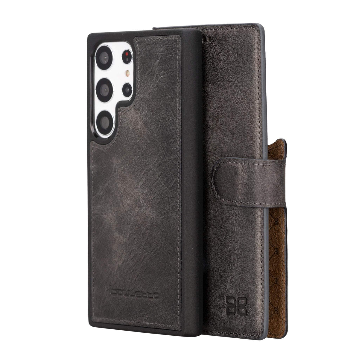 Magic Abnehmbar Leder Wallet Case für Samsung Galaxy S23 Ultra aus echtem Leder