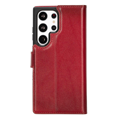 Magic Abnehmbar Leder Wallet Case für Samsung Galaxy S23 Ultra aus echtem Leder