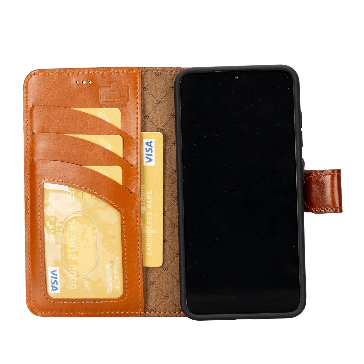 Magic Abnehmbar Leder Wallet Case für Samsung Galaxy S23 Plus aus echtem Leder