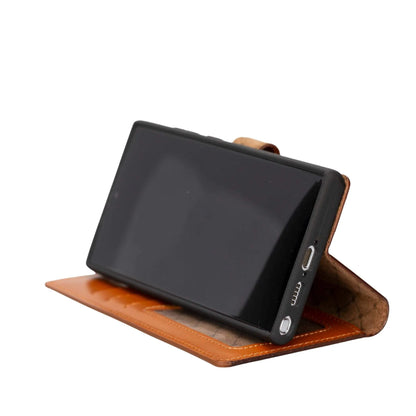 Magic Abnehmbar Leder Wallet Case für Samsung Galaxy S23 aus echtem Leder