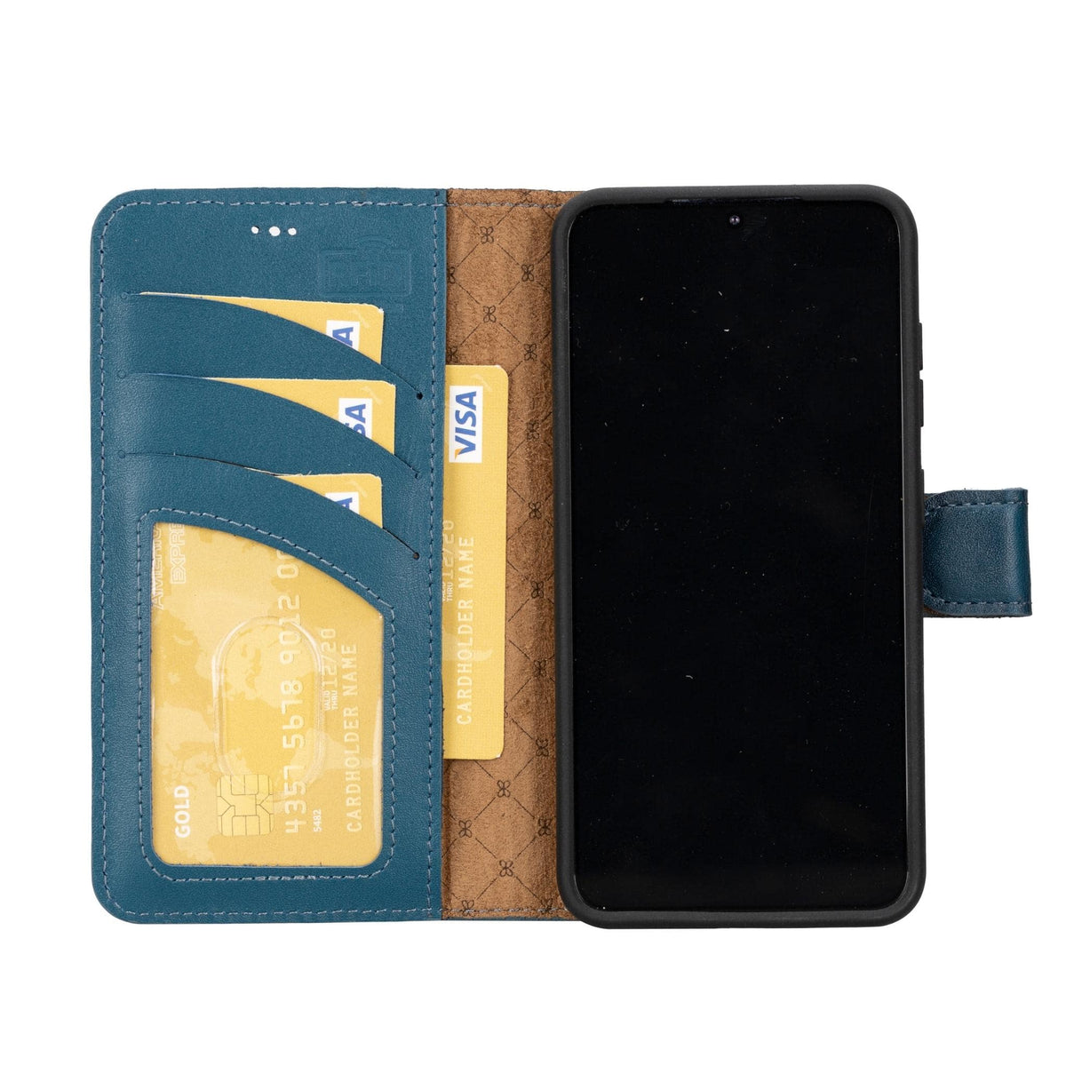 Magic Abnehmbar Leder Wallet Case für Samsung Galaxy S23 aus echtem Leder